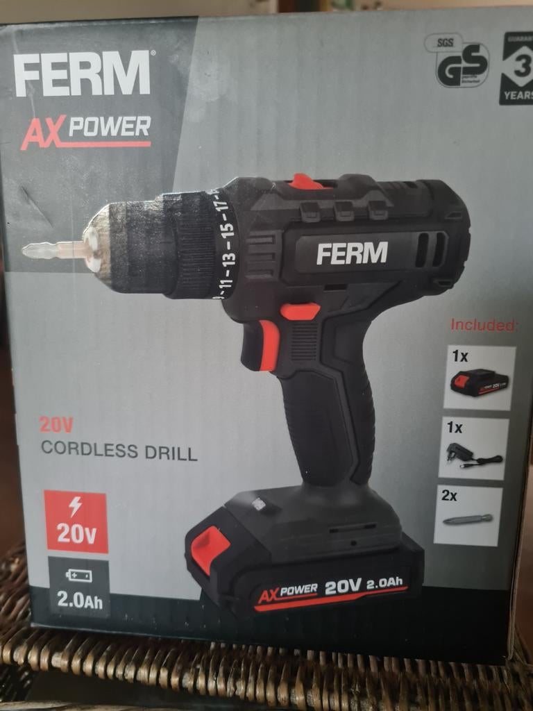 Ferm axpower snoerloze boormachine, Ophalen of Verzenden, Nieuw, Boormachine