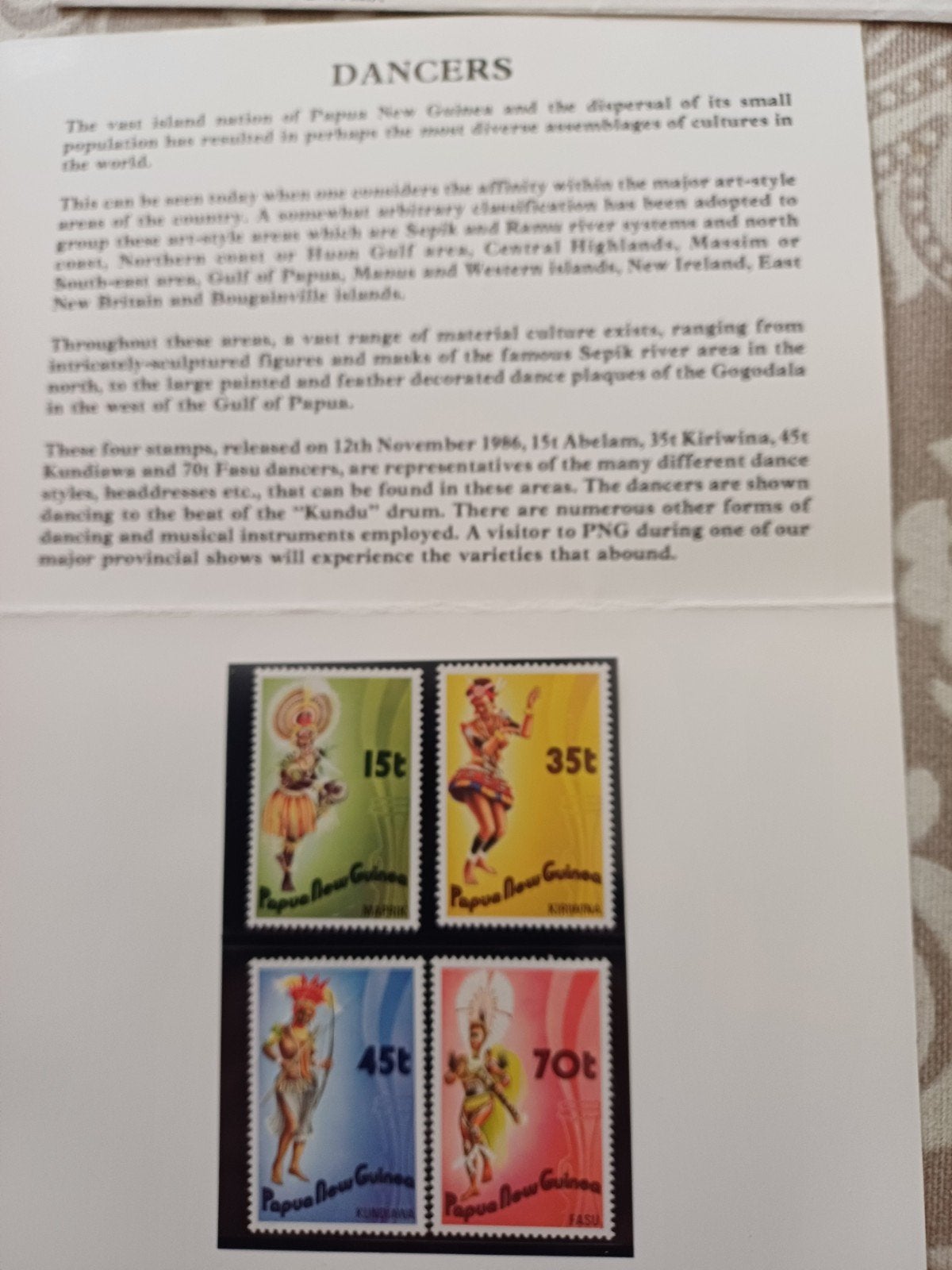 PAPUA NEW GUINEA serie  + fdc, Postzegels en Munten, Postzegels | Eerstedagenveloppen, Ophalen of Verzenden, Rest van de wereld