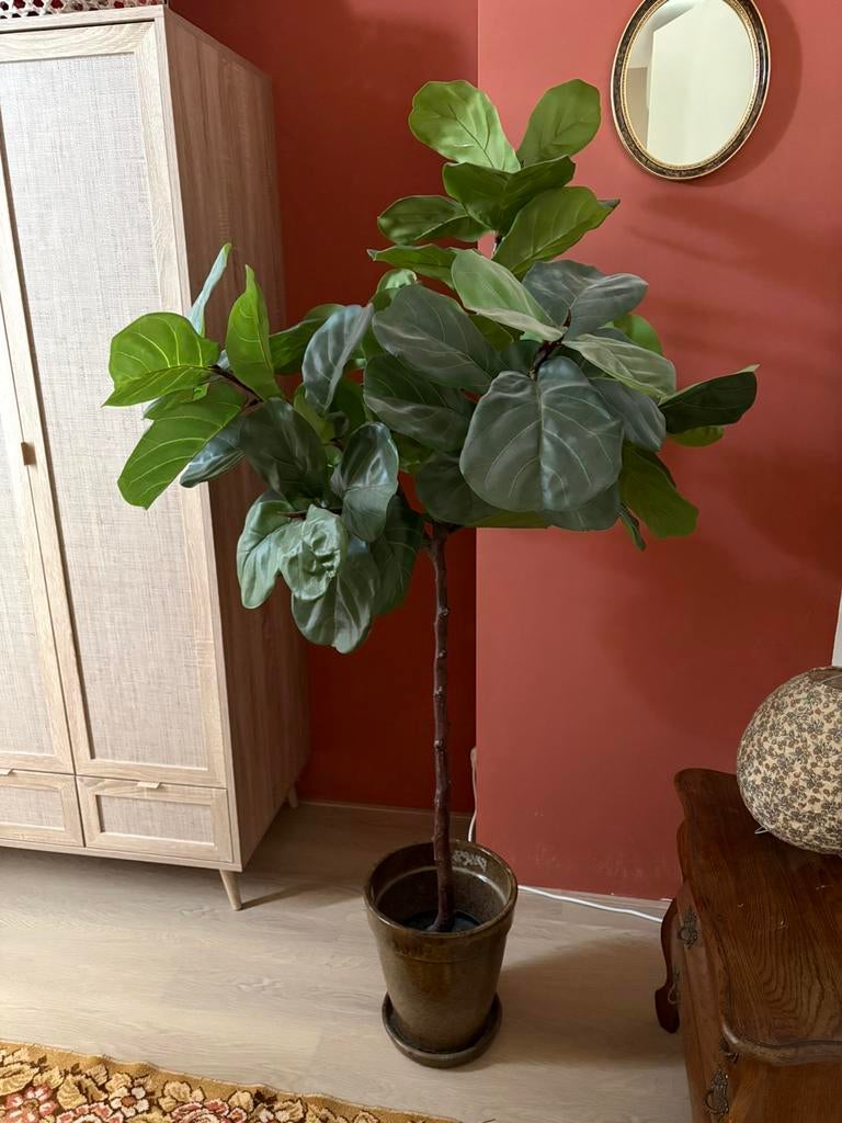 Ficus kunstboom 180 cm hoog, Huis en Inrichting, Kamerplanten, Ophalen, Ficus, Volledige schaduw, 150 tot 200 cm