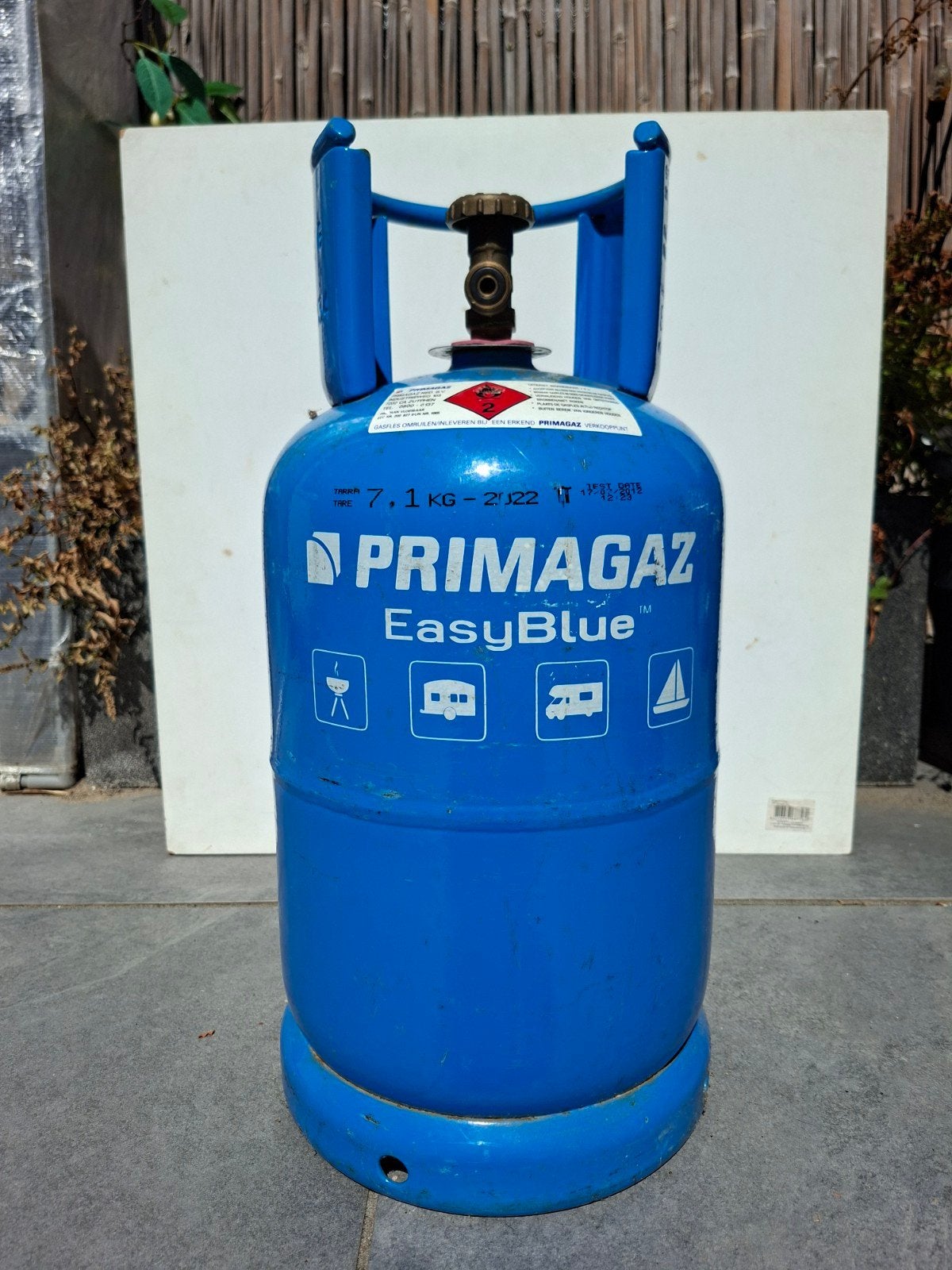 Primagaz gastank, Ophalen, Gebruikt