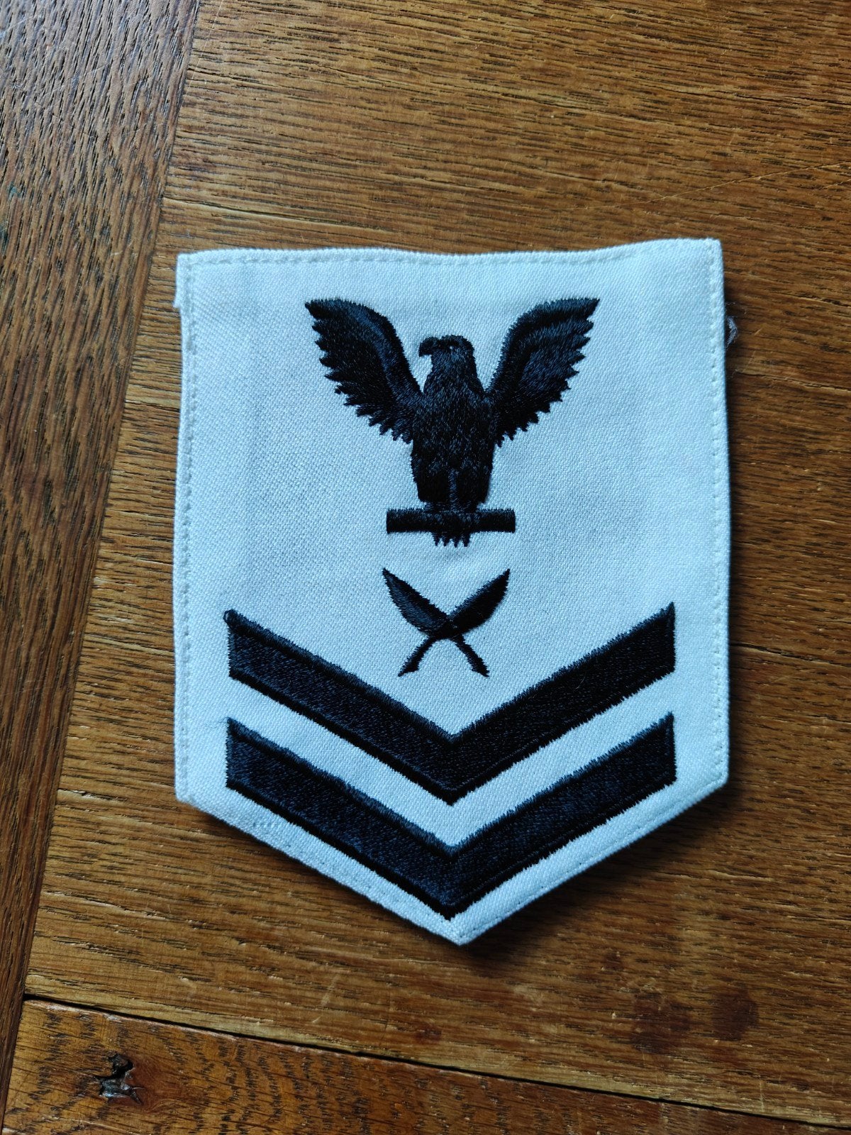 Navy rang patch wit 22, Ophalen of Verzenden, Marine, Embleem of Badge