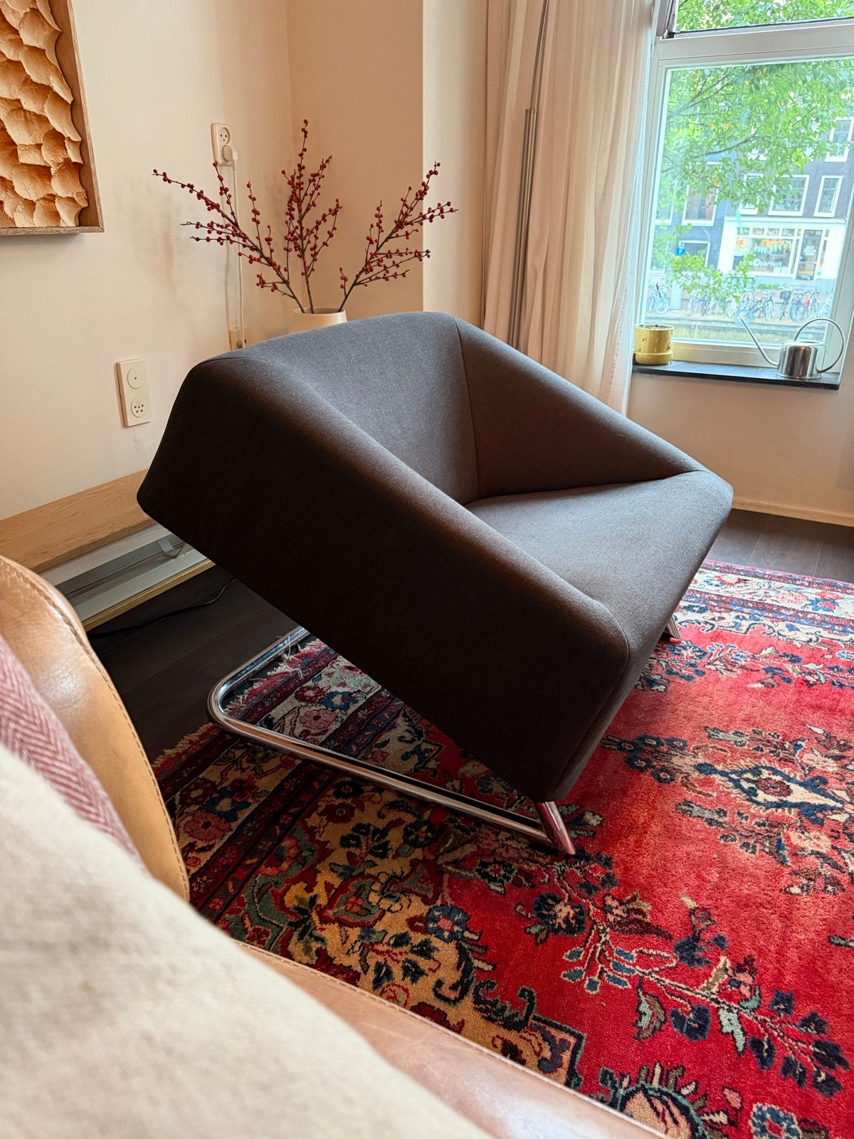 Vintage Rolf Benz Fauteuil - Grijsbruin/Antraciet, Huis en Inrichting, Ophalen of Verzenden, Gebruikt, Stof, 75 tot 100 cm