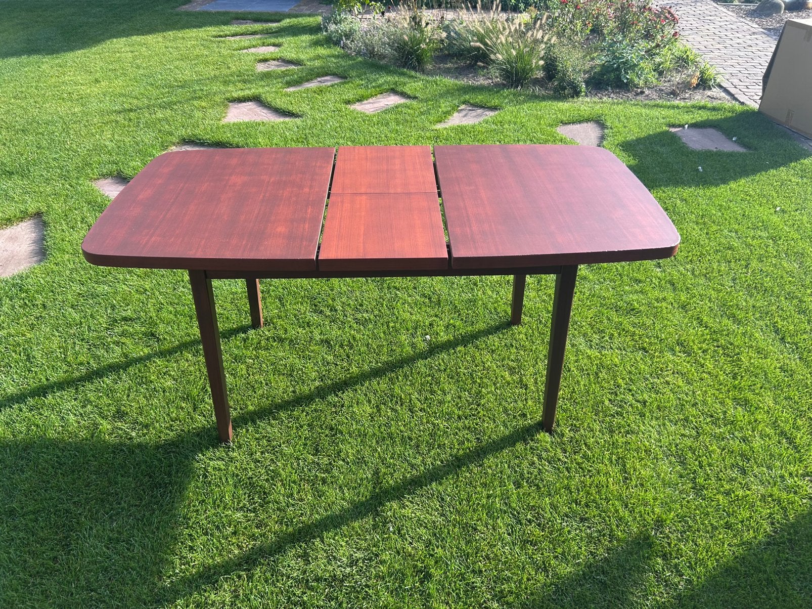 Vintage jaren ‘60 uitschuifbare eettafel, Huis en Inrichting, Gebruikt, 100 tot 150 cm, Jaren 60/70, Vintage, Overige vormen