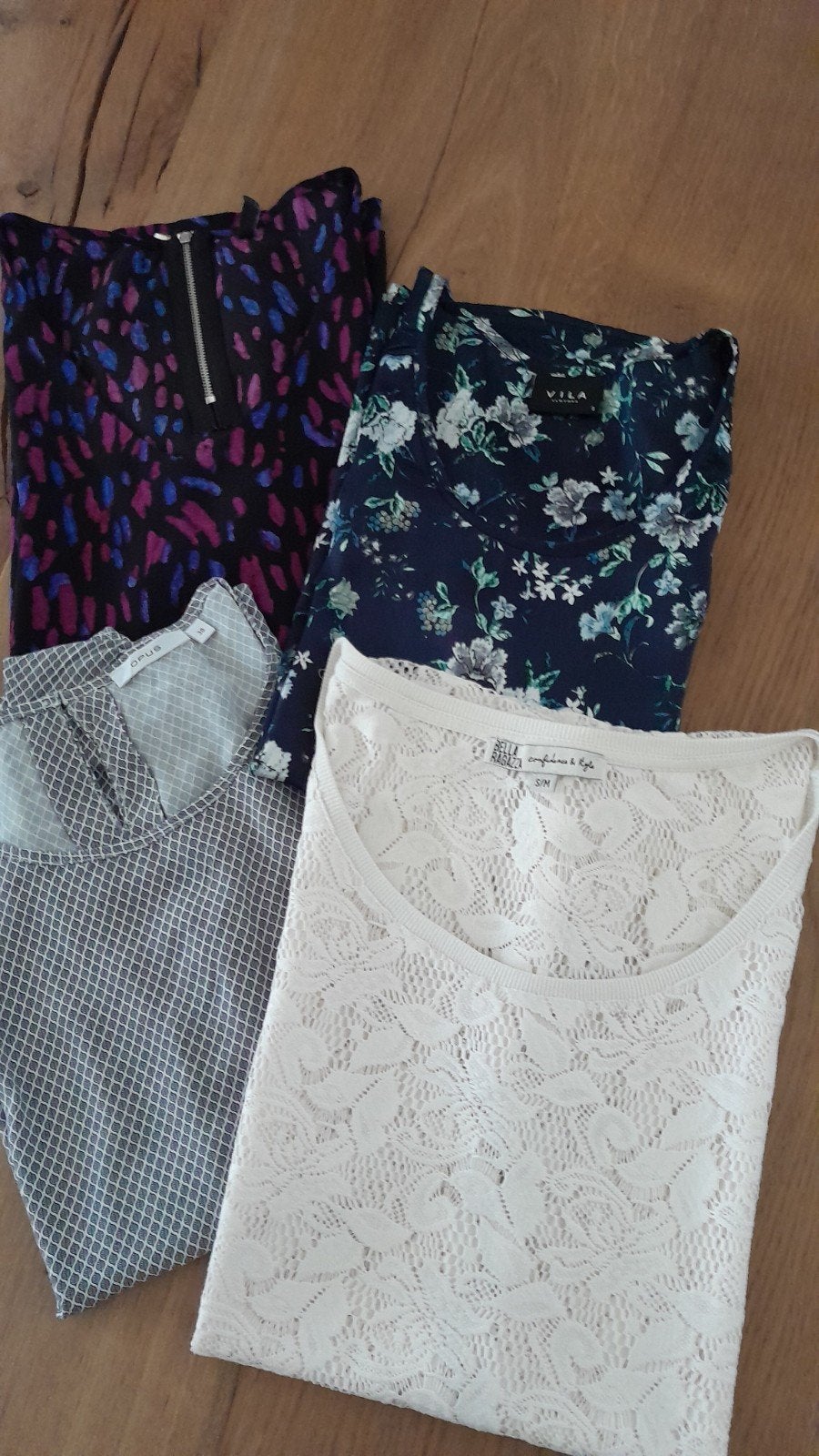 Dames shirts/blouses, pakketje, 4X Maat S/M. Samen....€7.50, Maat 38/40 (M), Blauw, Ophalen of Verzenden, Zo goed als nieuw