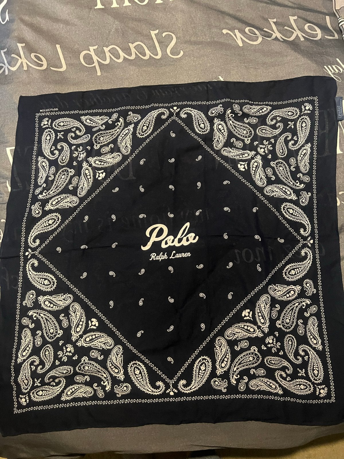 Polo Ralph Lauren Paisley Katoenen Bandana - Navy, Ophalen of Verzenden, Nieuw, Sjaal