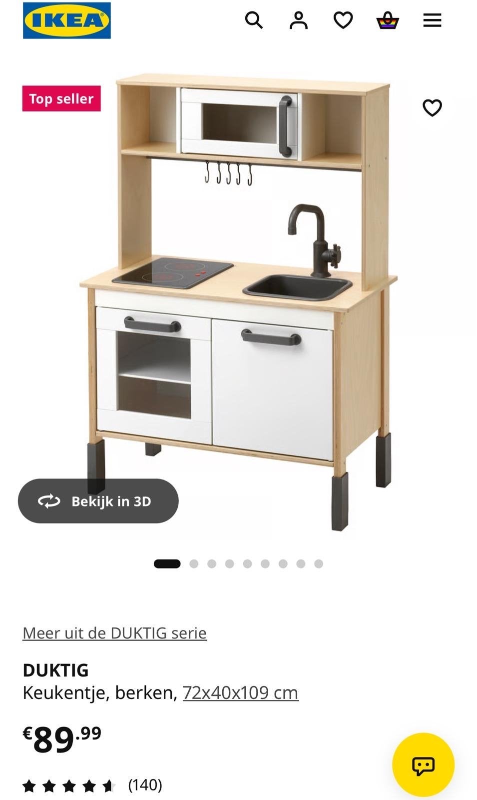 IKEA DUKTIG Speelkeuken met accessoires, Ophalen, Zo goed als nieuw, Hout, Speelkeuken