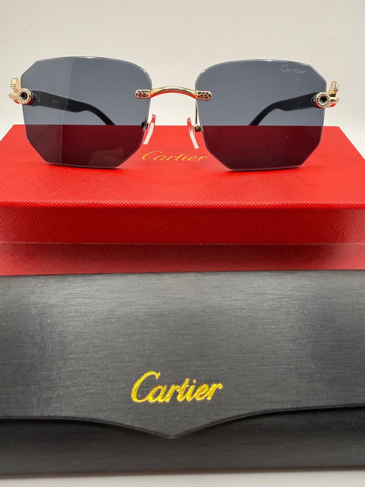 Cartier Panthere Zonnebril - 3 voor 100!!!, Overige merken, Zonnebril, Zwart, Nieuw