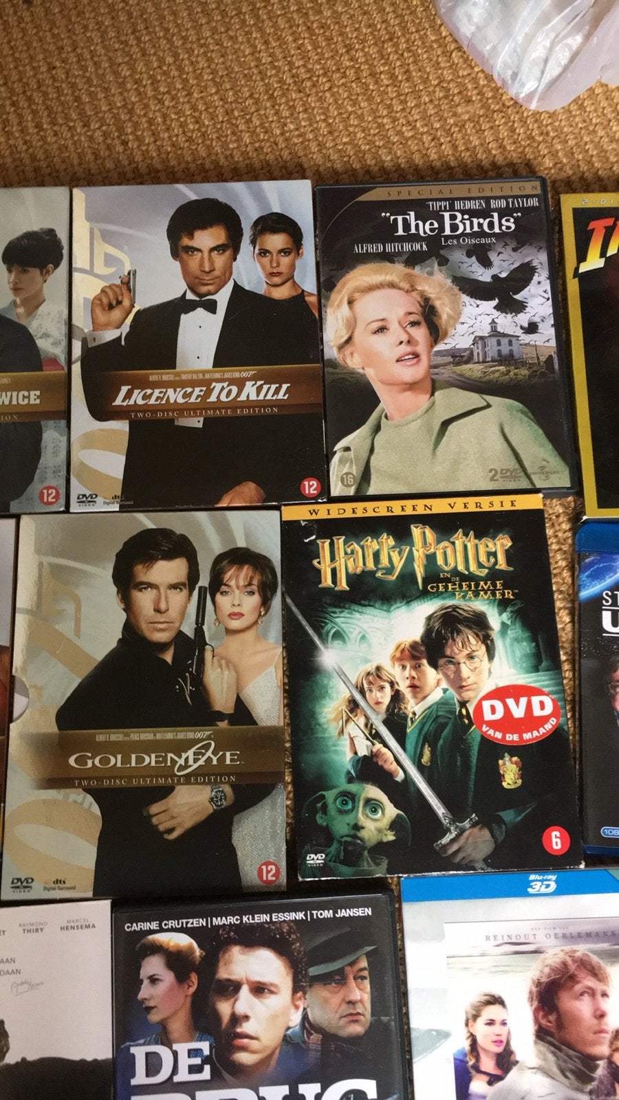 Diverse DVD Collectie: James Bond, Harry Potter, The Birds, Nederlands, Actiethriller, Ophalen of Verzenden, Vanaf 6 jaar