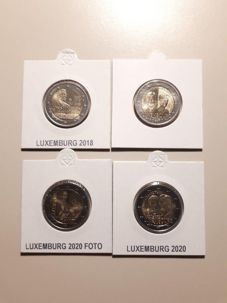 Luxemburg 2018-2020: 4x speciale 2 Euro (UNC, munthouder), Verzenden, Luxemburg, 2 euro