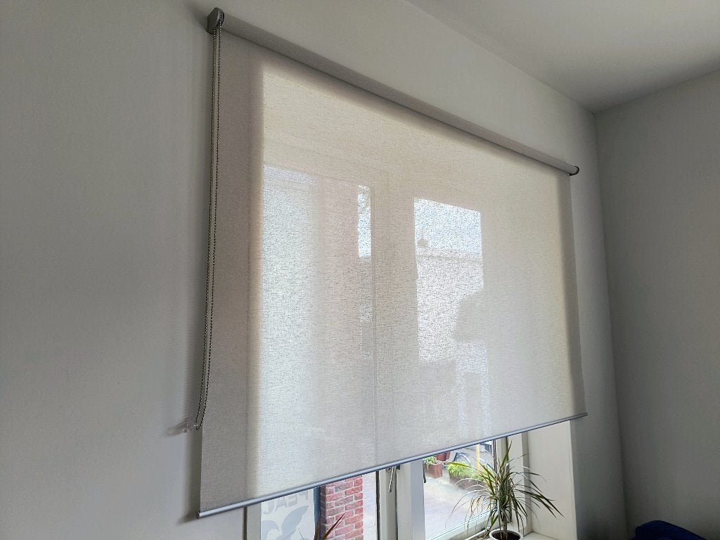 Rolgordijnen Decosol Deluxe zandkleur 3690, Ophalen, Nieuw, Crème, 150 tot 200 cm
