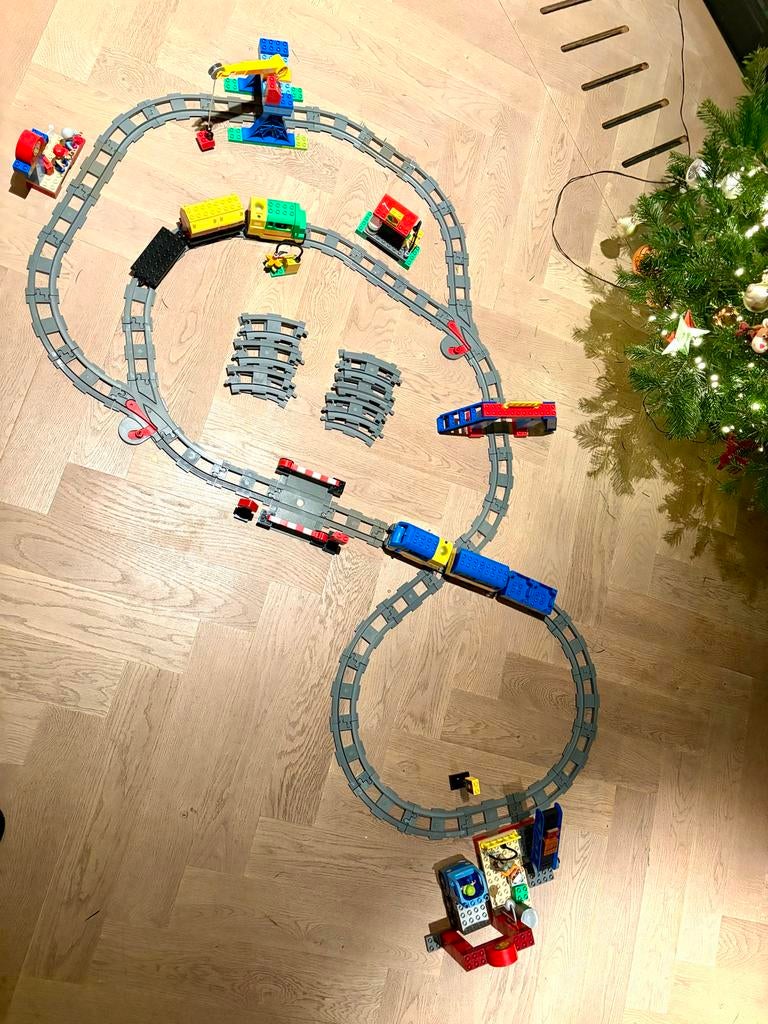 Lego Duplo Trein set met Kraan en Accessoires, Compleet, Gebruikt, Overige thema's, Ophalen of Verzenden