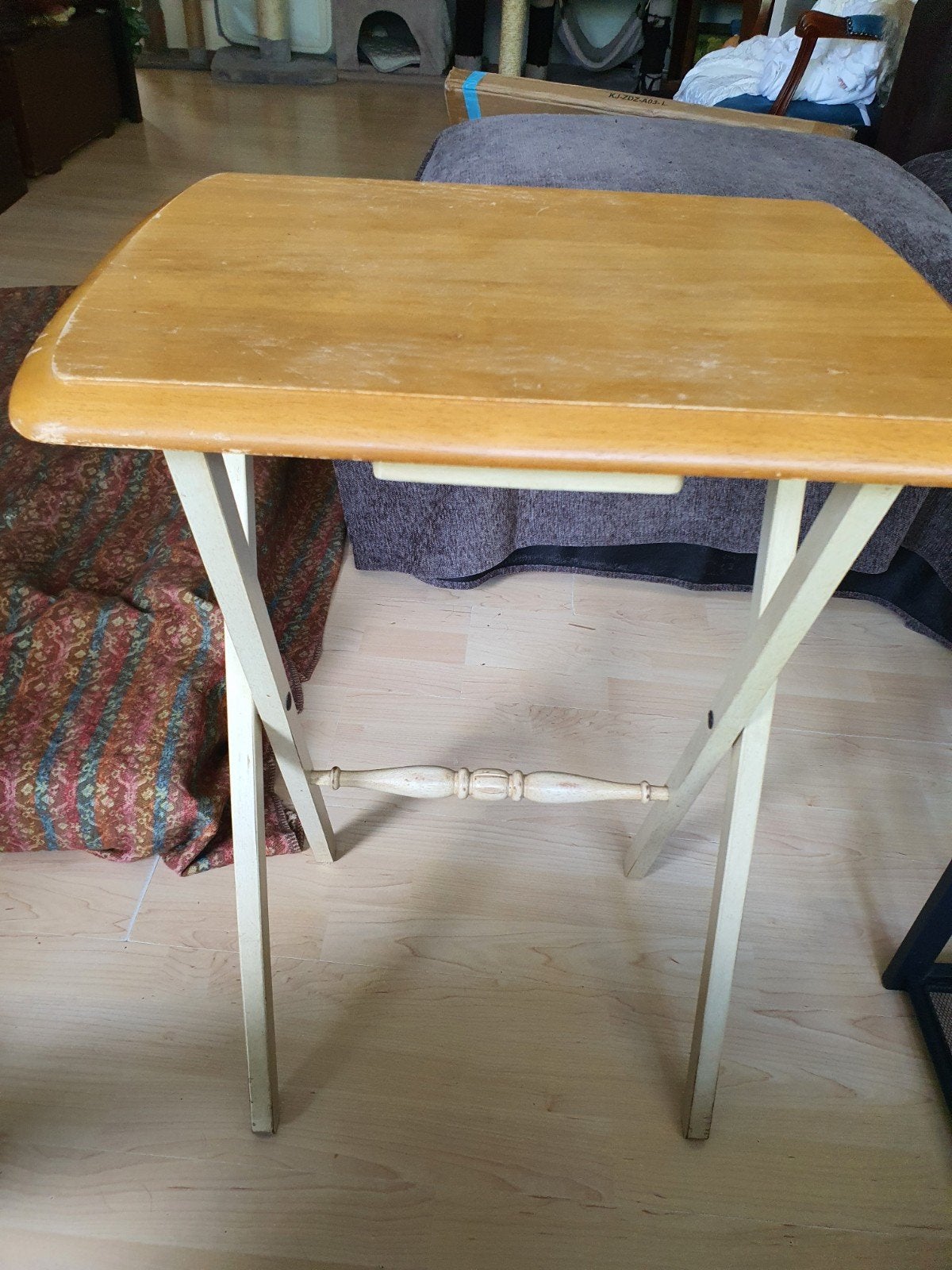 Vintage bijzettafel, Huis en Inrichting, Ophalen, Rechthoekig, Hout