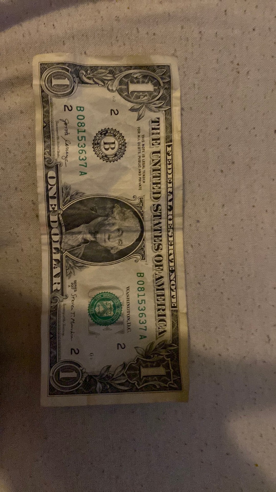 Amerika 1 dollar, Ophalen, Noord-Amerika, Los biljet