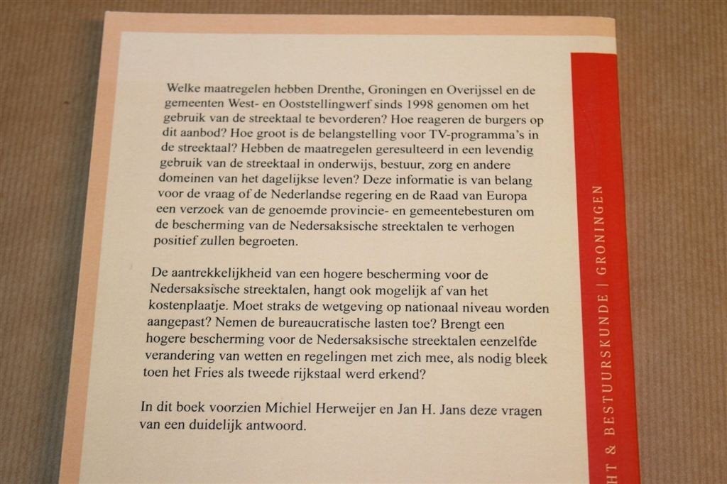 Nedersaksisch Waar het Kan — Bescherming Streektalen NL, Ophalen of Verzenden, Zo goed als nieuw