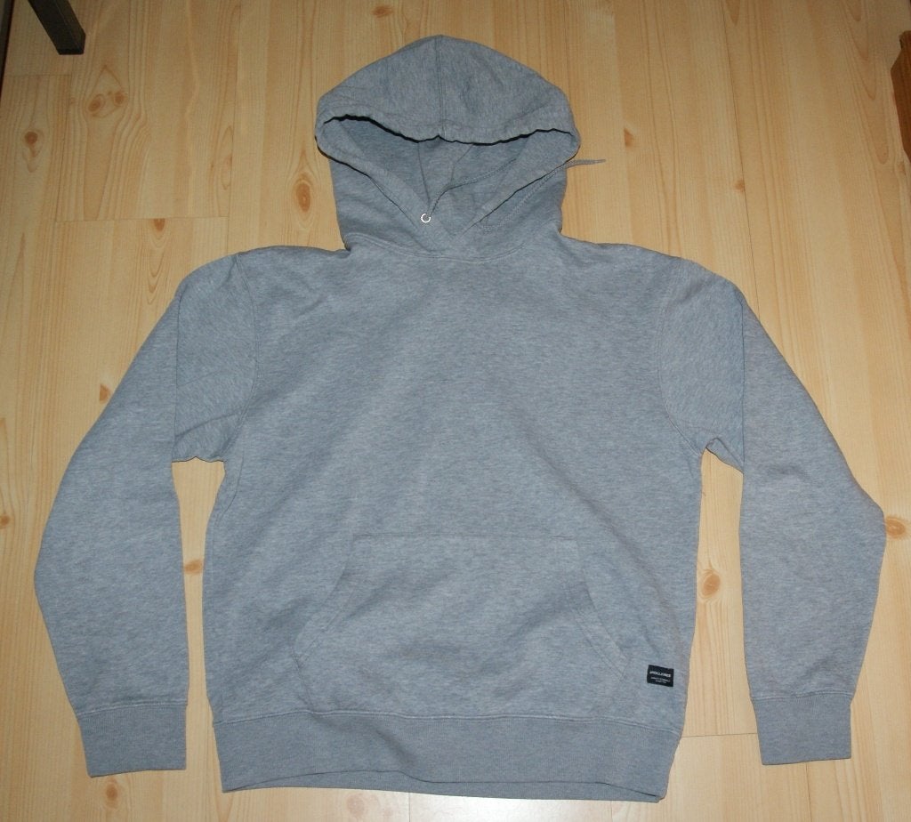 Jack & Jones li-grijze sweaterhoodie met muts met aantrek, Kleding | Heren, Truien en Vesten, Maat 48/50 (M), Jack&Jones, Ophalen of Verzenden