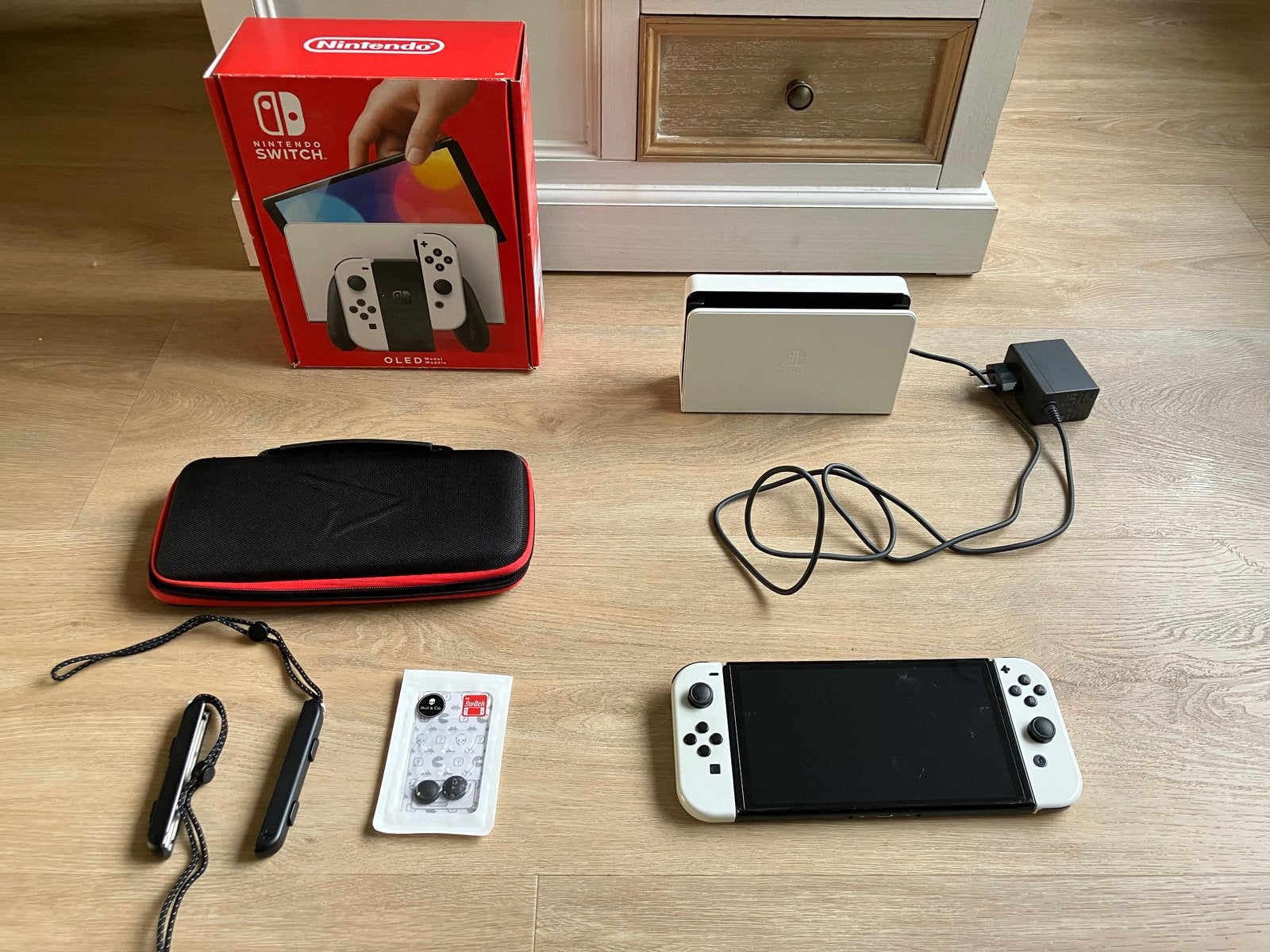Nintendo Switch OLED met 128GB SD-kaart en accessoires, Gebruikt, Met 2 controllers, Met harde schijf, Switch OLED