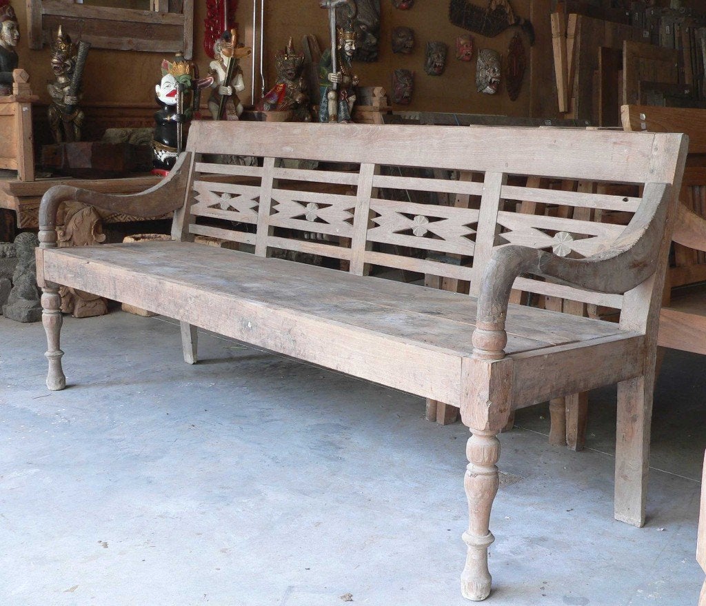 Stoere teak bank RB99 tuin terras Bali lounge stationsbank, Ophalen of Verzenden