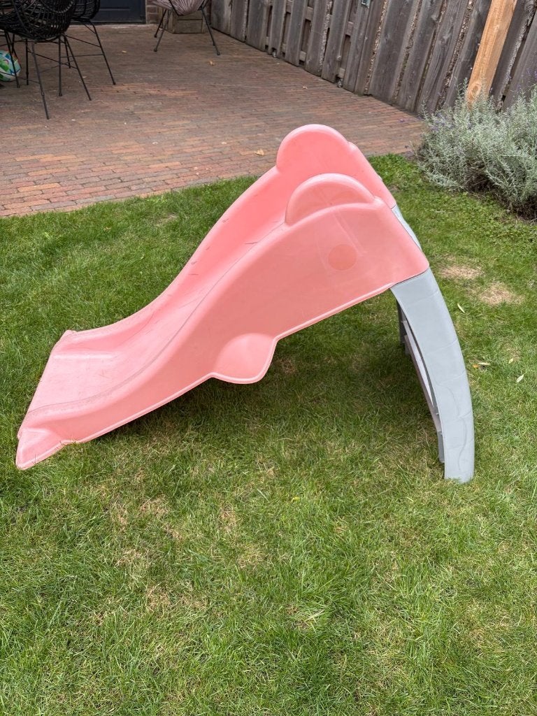 Glijbaan kinderen roze/grijs, Ophalen, Gebruikt, Glijbaan