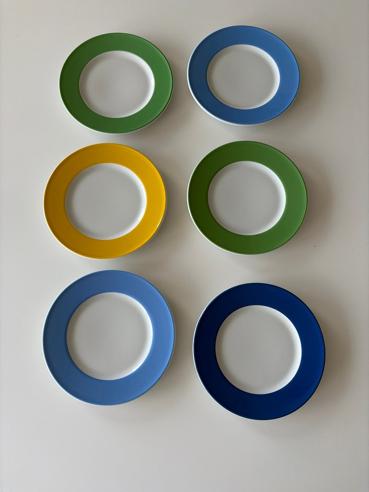 6 Dibbern Schönwald Solid Color borden - diverse kleuren, Huis en Inrichting, Overige merken, Ophalen of Verzenden, Zo goed als nieuw