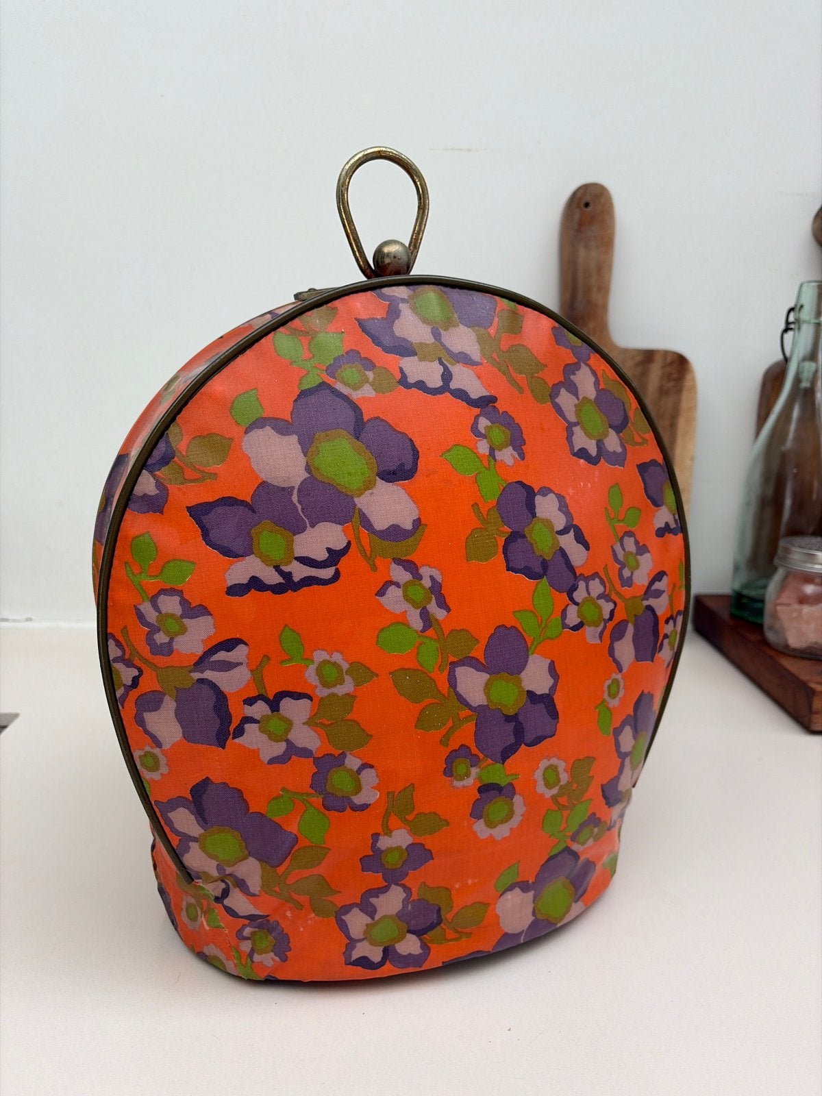 Vintage Theemuts met Bloemenprint, Antiek en Kunst, Ophalen of Verzenden