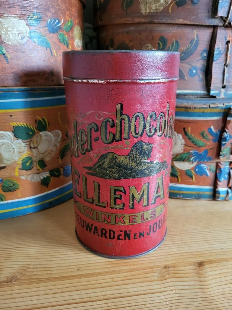 Jellema Poederchocolade winkels in Leeuwarden en Joure., Verzamelen, Blikken, Ophalen of Verzenden, Gebruikt, Overige