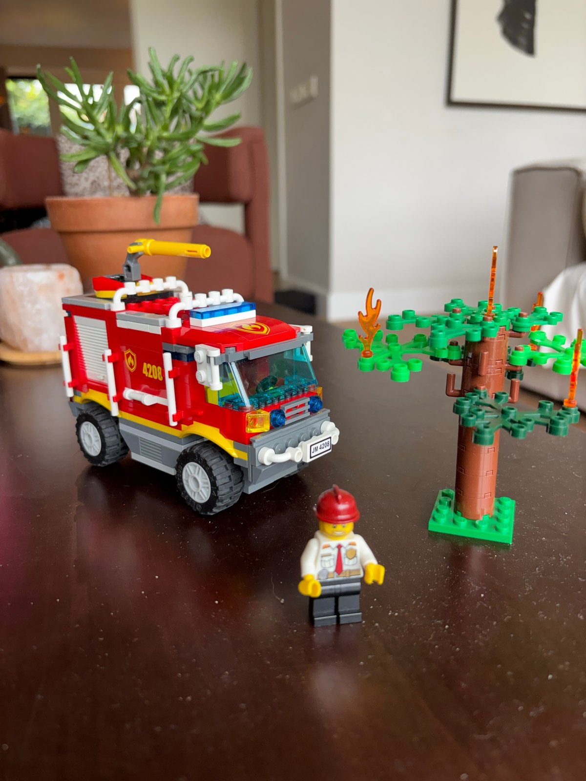 Lego City 4208 Brandweerwagen met Brandweerman en Boom, Ophalen, Lego, Inclusief instructies, Complete set