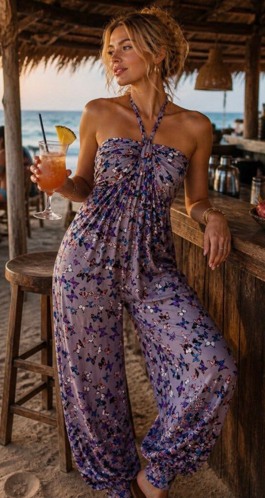 Ted Baker jumpsuit kleurrijke vlinderprint stretch Ted2=38, Verzenden, Zo goed als nieuw, Maat 38/40 (M), Meerkleurig