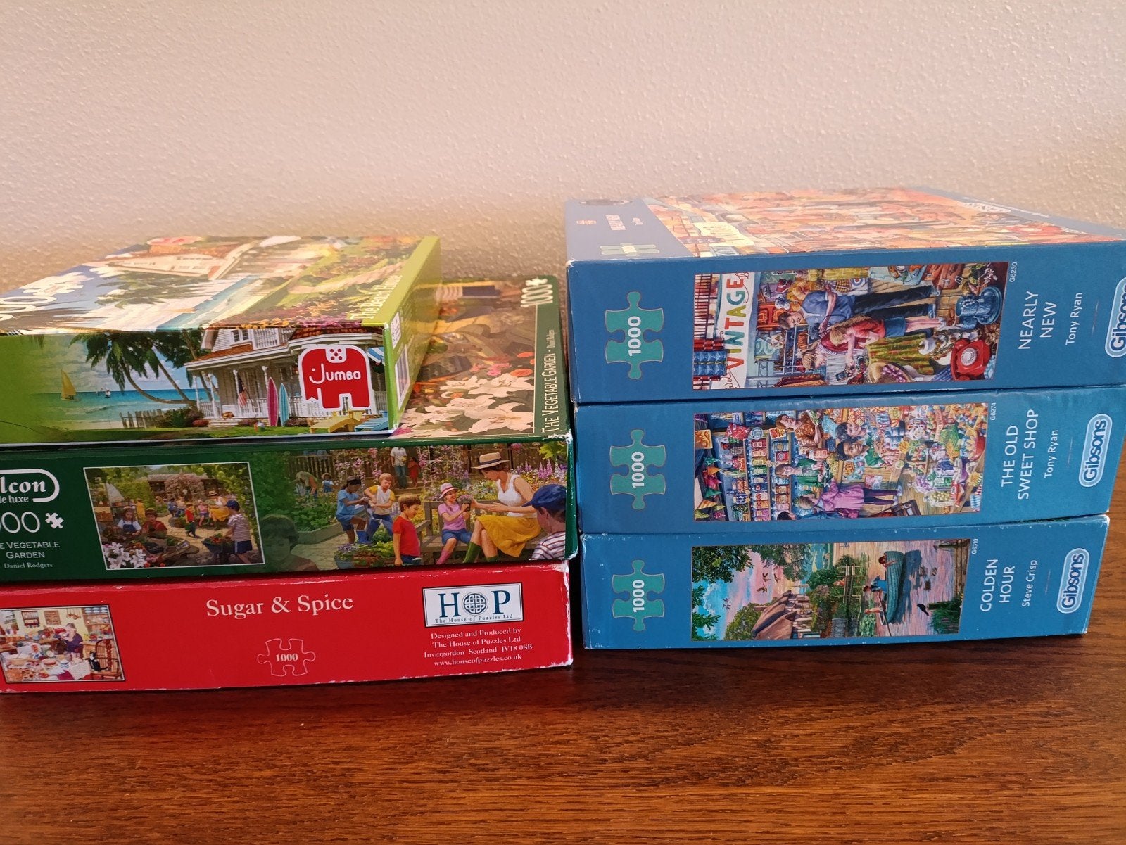Gibsons, Falcon, Jumbo en Hop puzzels. 1000 stukjes, Ophalen of Verzenden, 500 t/m 1500 stukjes, Gebruikt, Legpuzzel