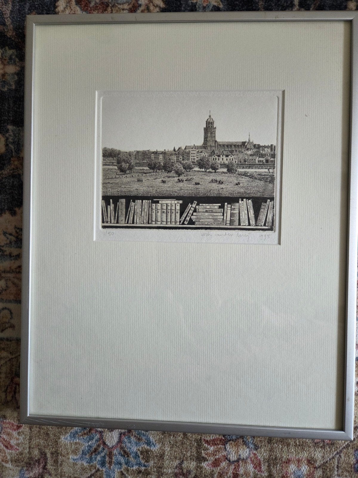 Wim van der Meij (1995) - Deventer met Boeken - Oplage 1/50, Stadsgezicht, Ophalen of Verzenden, Genummerd, 1950 - 1999