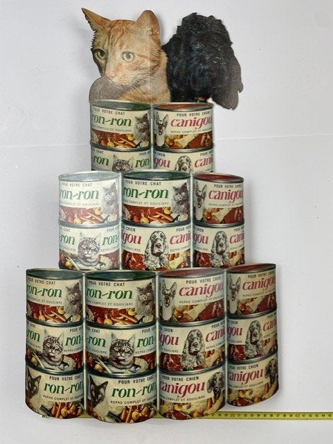 reklame display voor honden en kattenvoer jaren 1960, Ophalen of Verzenden, Gebruikt, Reclamebord