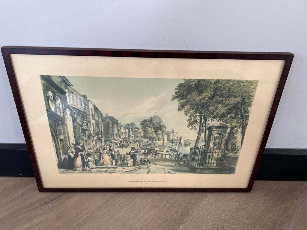 Antieke Lithografie 'Chelsea' (1841) - Stadsgezicht Londen, 1800 - 1899, Met tekst, Stadsgezicht, Ophalen of Verzenden