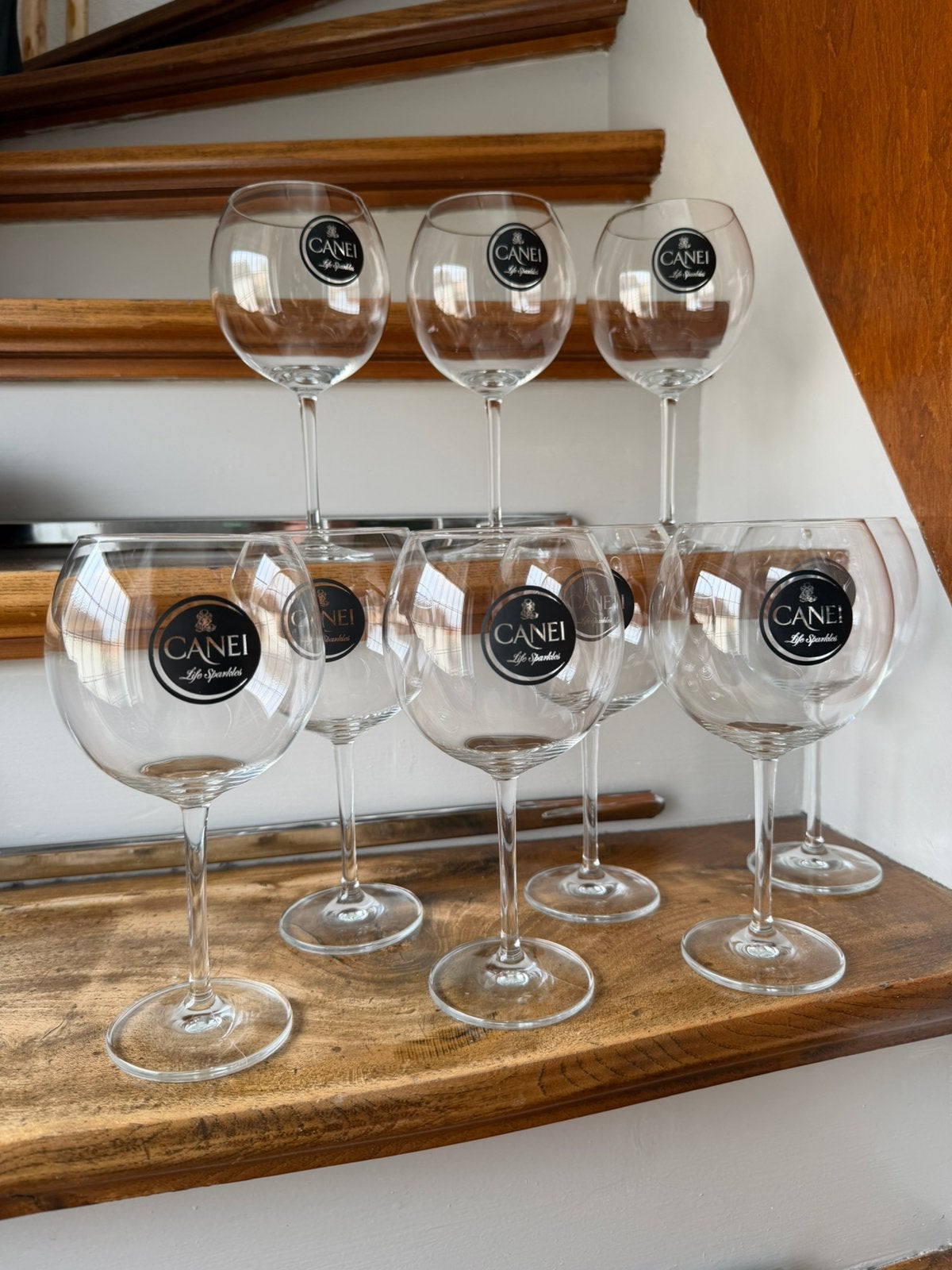 Canei wijnglas ‘Life Sparkles’, Ophalen of Verzenden, Zo goed als nieuw, Overige typen