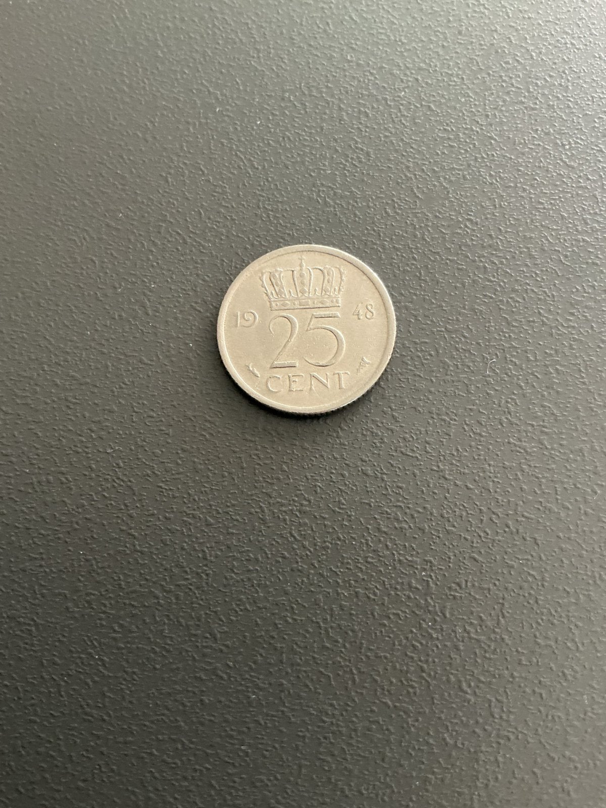 25 cent munt Koningin Wilhelmina 1948, Postzegels en Munten, Munten | Nederland, Ophalen of Verzenden, Koningin Wilhelmina, 25 cent