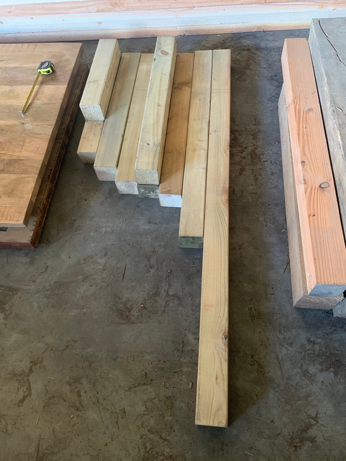 kleine partij korte geimpregneerde balken 85 x 85 mm, Doe-het-zelf en Verbouw, Hout en Planken, Nieuw, 50 mm of meer, Balk, Minder dan 200 cm