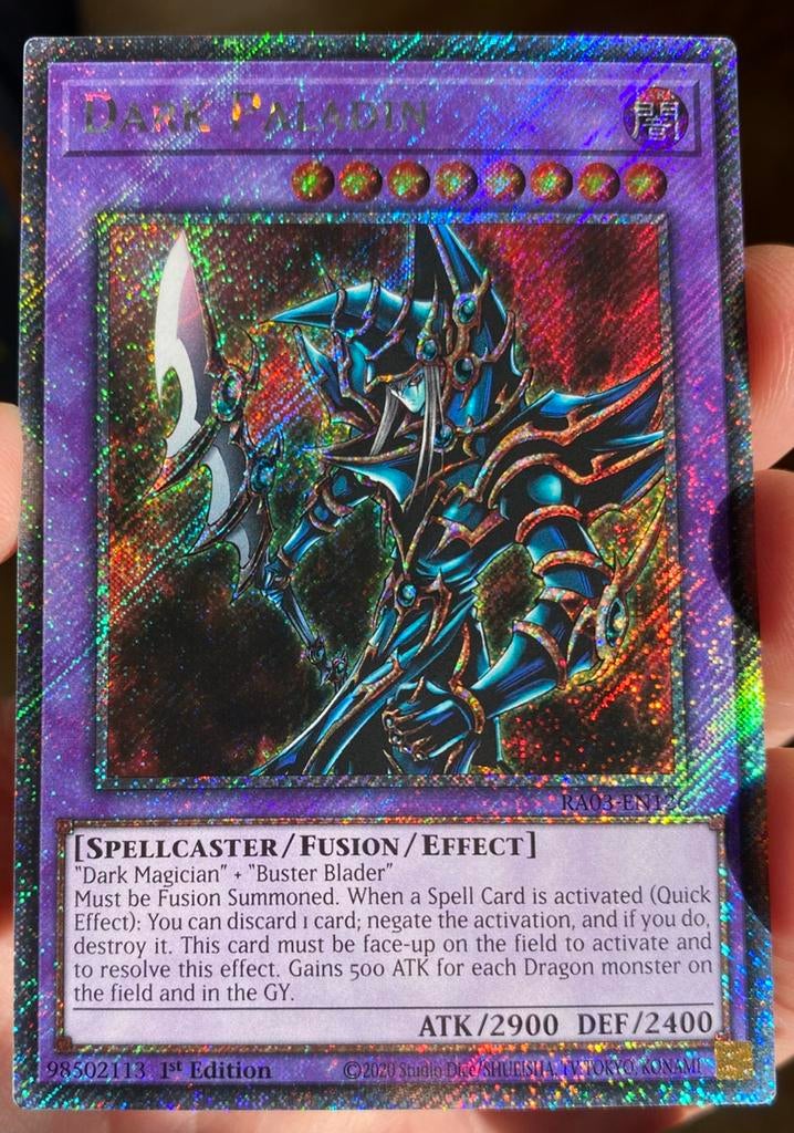 Yu-Gi-Oh! Dark Paladin RA03 1st Edition, Hobby en Vrije tijd, Verzamelkaartspellen | Yu-gi-Oh!, Ophalen of Verzenden, Zo goed als nieuw