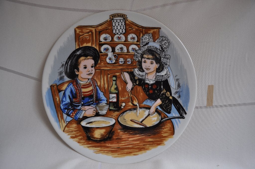 Vintage Pannenkoeken Bord Limoges Bretagne 19,5 cm, Ophalen of Verzenden