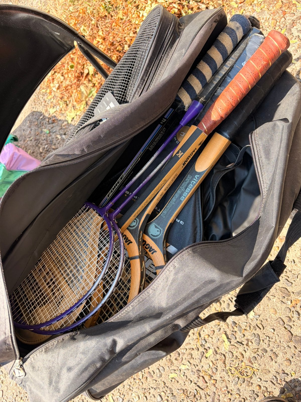 Vintage rackets en tennis tas, Ophalen, Zo goed als nieuw, Tas, Overige merken