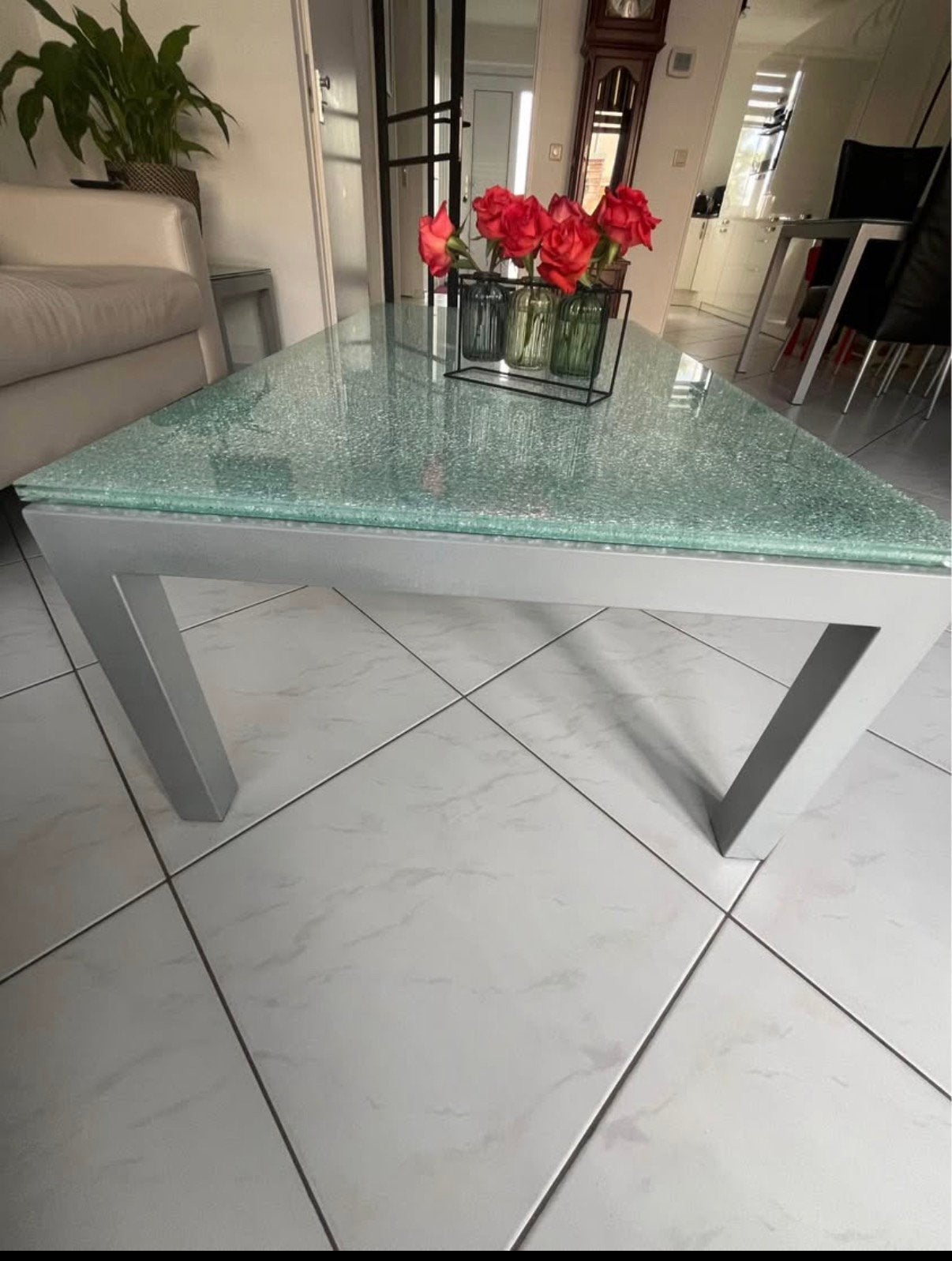 Complete set, salontafel, bijzettafel en eettafel, Ophalen, Zo goed als nieuw, Rechthoekig, 50 tot 100 cm