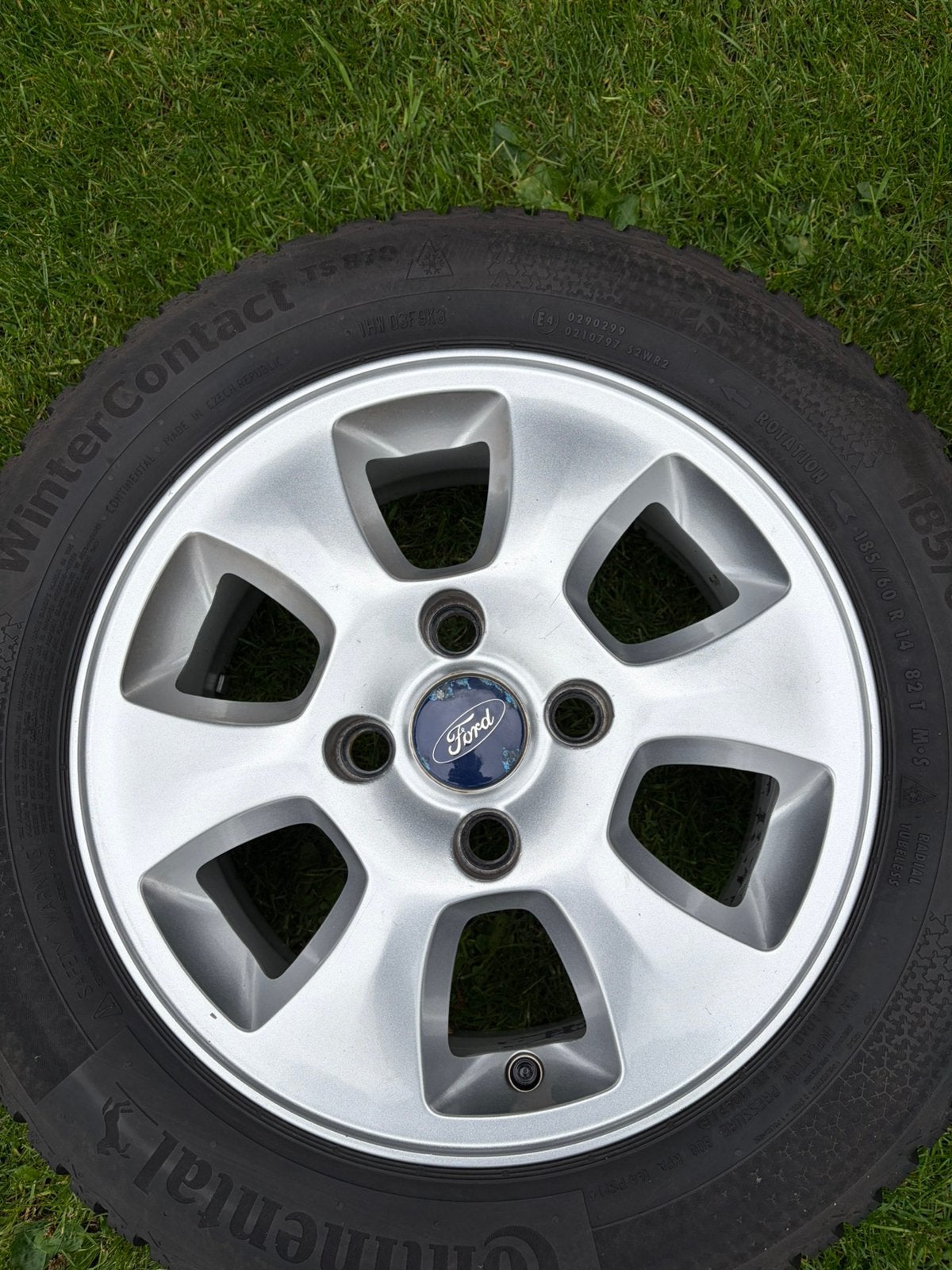 Originele Ford velgen met goede winterbanden, Ophalen, 14 inch, Gebruikt, Banden en Velgen