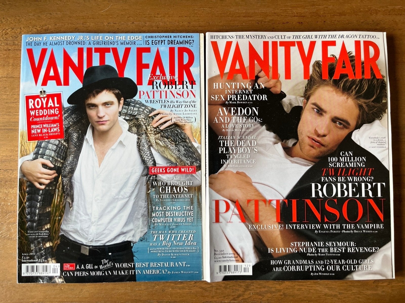 Vanity Fair magazines - Robert Pattinson covers (2 stuks), Ophalen of Verzenden, Zo goed als nieuw, Glossy