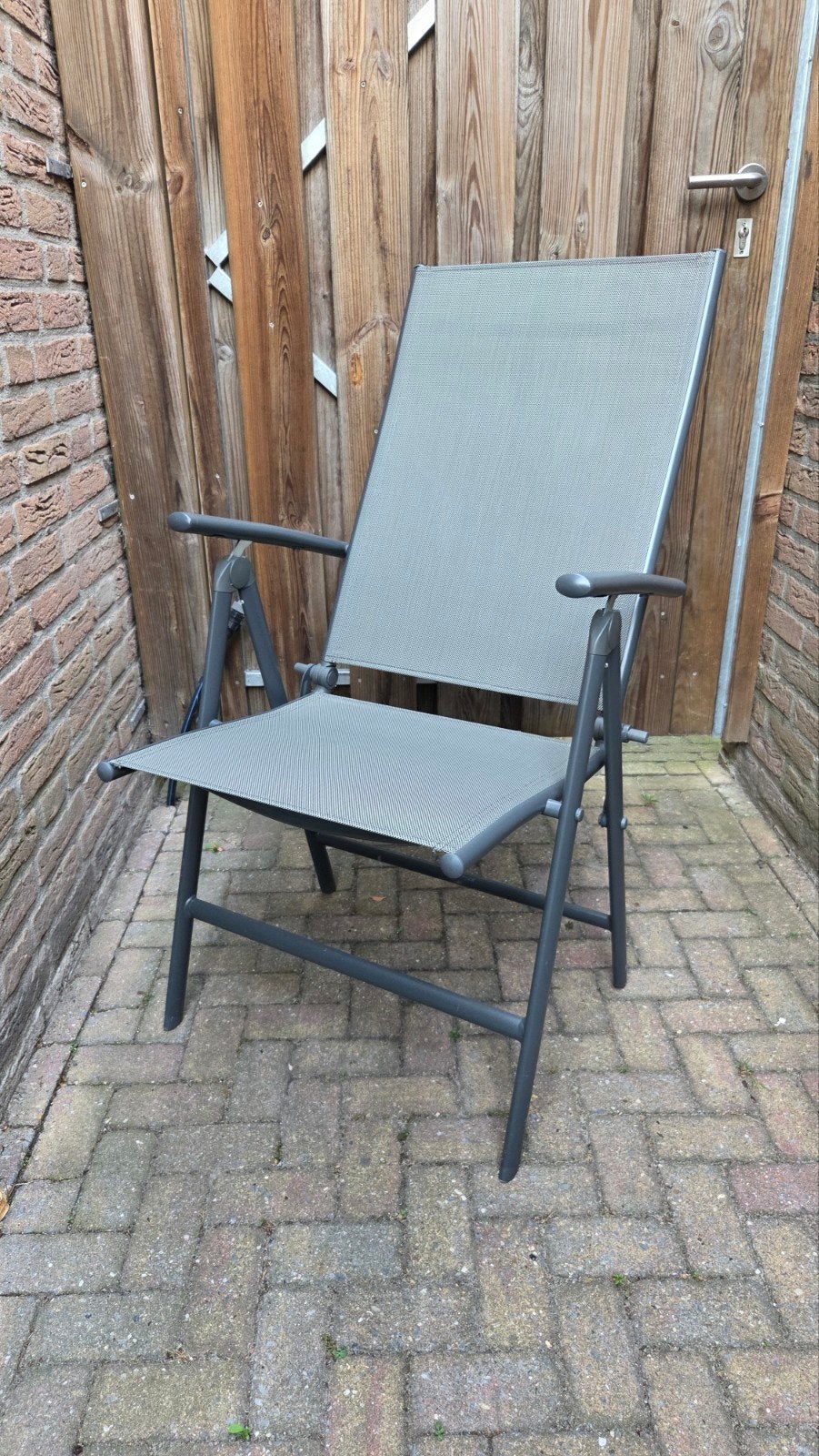 4x inklapbare tuinstoelen, Ophalen, Zo goed als nieuw, Kunststof