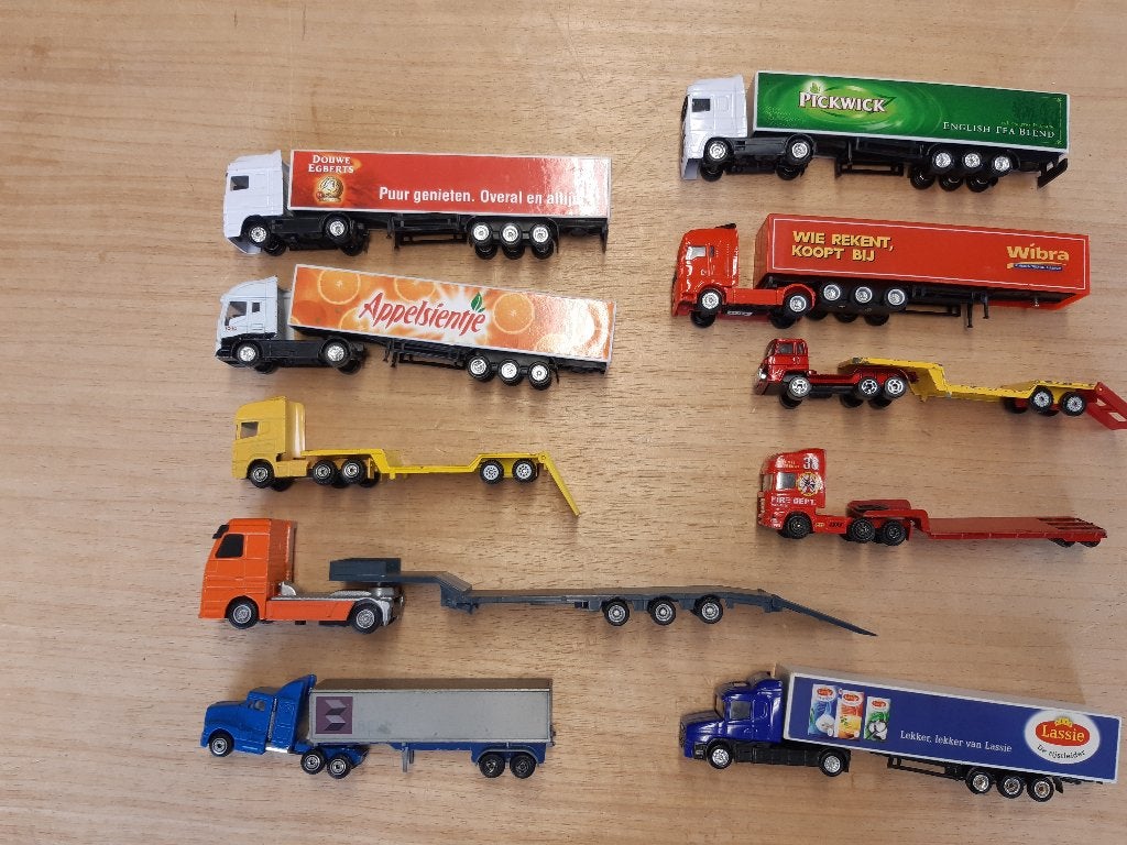 Partij 10x Trucks/Opleggers Autotransporters Daf95XF Wibra, Ophalen of Verzenden, Gebruikt
