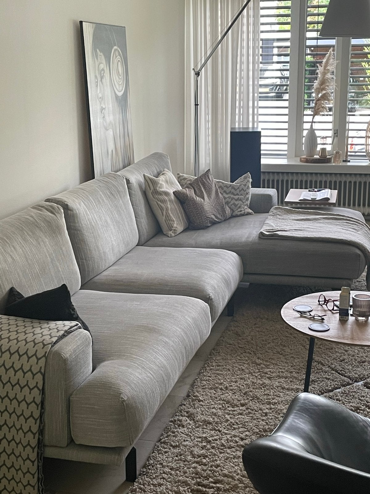 Cartel Living Matisse Hoekbank - 320x160 cm, hoezen wasbaar, Ophalen, Gebruikt, Stof, Moderne stijl met ronde afwerking vd kussens
