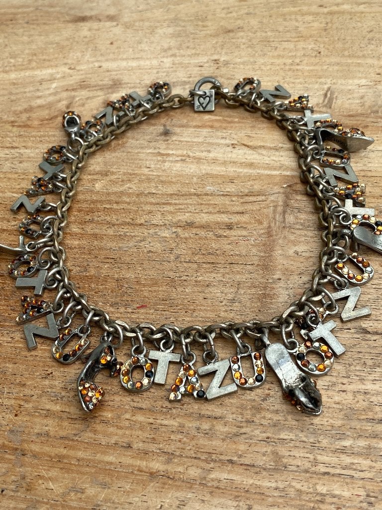 Ketting Otazu mat zilver met strass, Ophalen, Gebruikt, Met strass, Zilver