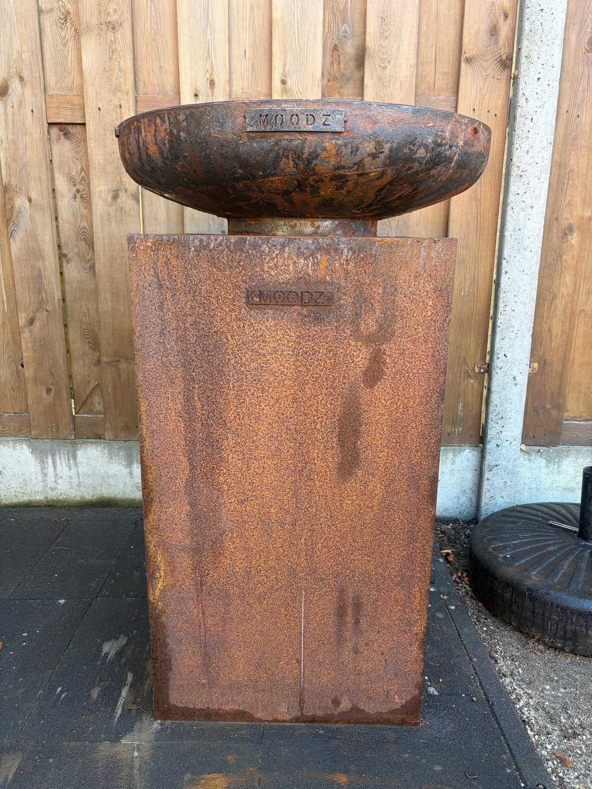 Moodz plancha grill met cortens stalen sokkel, Ophalen of Verzenden, Gebruikt, Vuurkorf