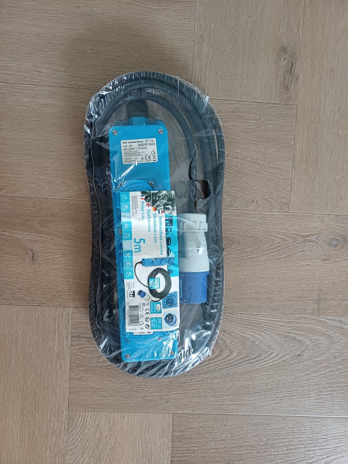 CEE Stekkerdoos 3-voudig met 5m kabel, Ophalen of Verzenden, Nieuw, Overige merken, Stekkerdoos