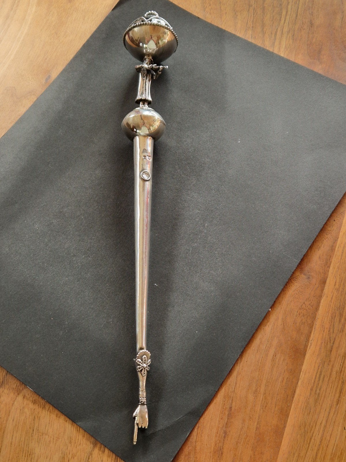 Antieke Russische Zilveren Jad Joods aanwijsstokje 1864, Antiek en Kunst, Ophalen of Verzenden, Zilver