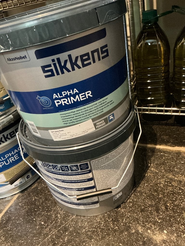 Sikkens Alpha primer 10 liter RAL 9010 , 2 stuks, Ophalen of Verzenden, Nieuw, Wit