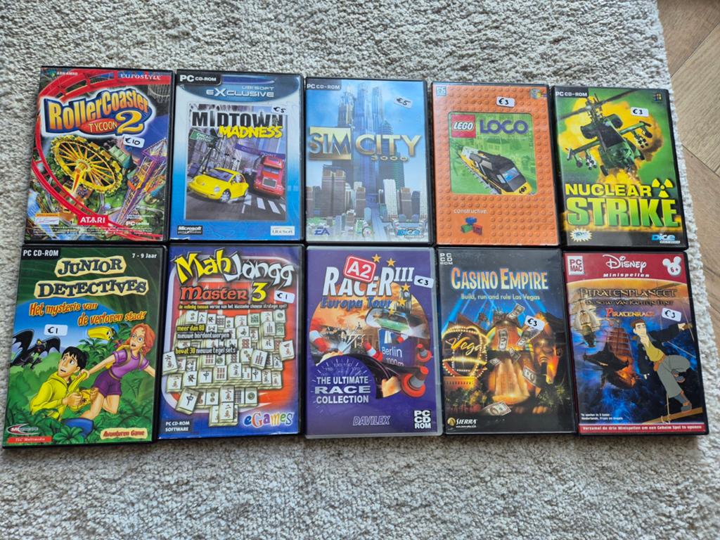 PC CD-ROM Spellen Collectie: 10 Diverse Titels, Spelcomputers en Games, Games | Pc, Gebruikt, Overige genres, 1 speler, Ophalen of Verzenden