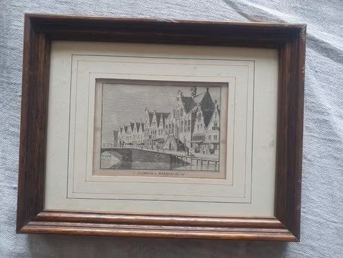 Orig. kopergravure Hendrik Spilman 1726 Stadhuis Medemblik, Antiek en Kunst, Ophalen